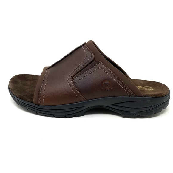 Dunham Cutter Leather Slides Brown